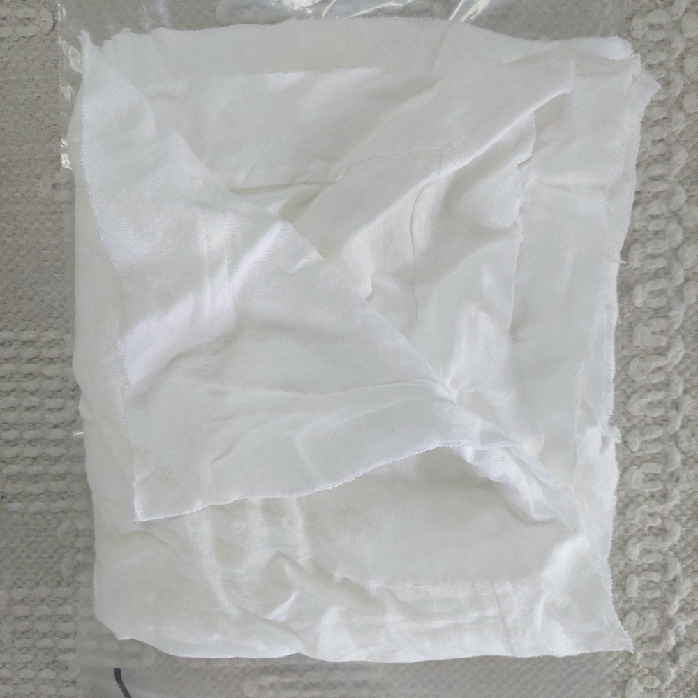 Quince Linen White Flange Standard Shams! Set Of 2 (N34) - Picture 6 of 11